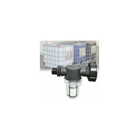 Wasserhahnanschluss für 1000-Liter-Tank, S60x6-Adapter mit integriertem Filter, 3/4"-Gartenschlauchanschluss für Regenwassersammler - Crezuo
