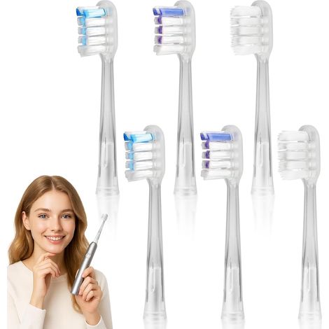 Laifen Lot de 6 têtes de brosse à dents de rechange pour adultes, compatibles avec la brosse à dents électrique Laifen