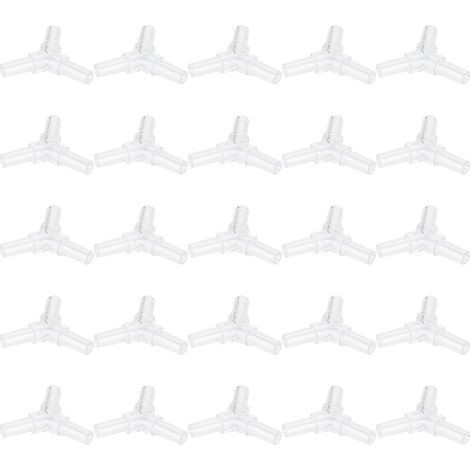 Lot de 30 raccords en L pour tuyau d'air d'aquarium 4 mm, 3 ou 4 voies, avec adaptateur cristal 3 voies. (1/5)