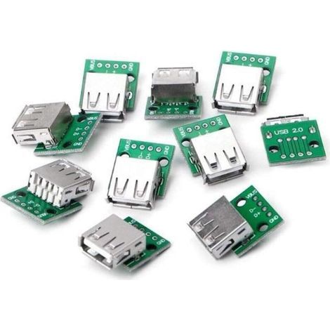 10pcs USB 2.0 Female DIP Head 4p Straight Plug Adapter Adapter Soldered USB Mobile Phone Data Cable-03 (1/5)