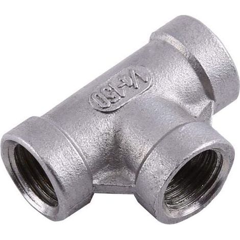 YMYNY Rohrverschraubung, 3-Wege-Schnellverbinder, Edelstahl-T-Stück, 1/4 Zoll NPT-Rohrverschraubungen, 2 Stück (DN8) (1/4)
