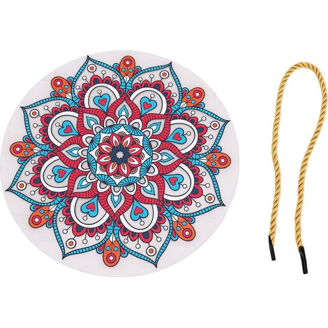 Mandala artistique acrylique, girouette à vent, attrape-soleil coloré et rotatif, décoration à suspendre pour jardin, cour, intérieur, mur, cadeau de fête ou de vacances, fleur (1/5)
