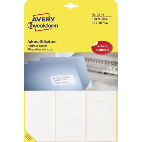 Adressetikett 67 x 38 mm (B x H) Papier weiß 420 Etik./Pack. (1/5)