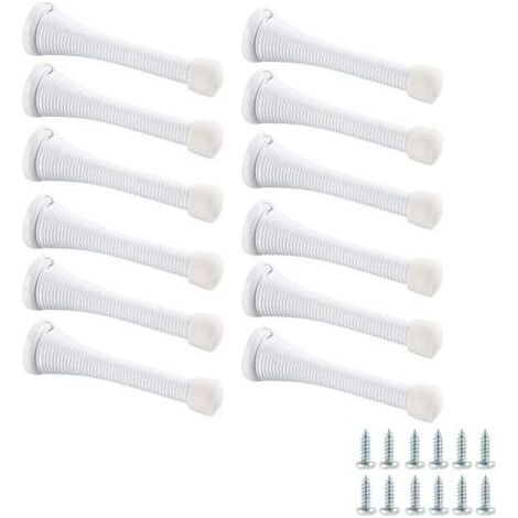 12 pièces, avec vis, blanc, butée de porte à ressort, butée de porte manuelle anti-pincement pour porte supérieure de sécurité enfant (1/5)
