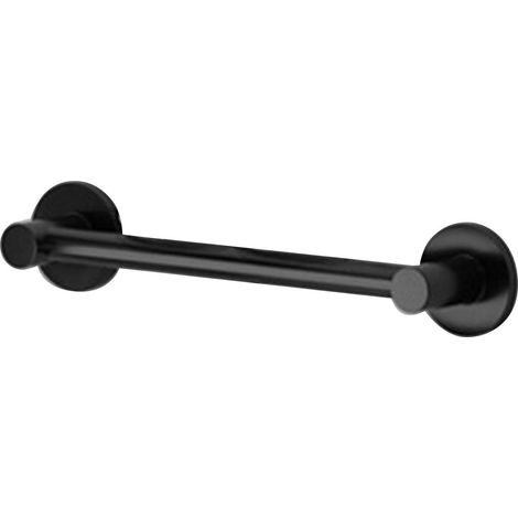 Porte-chaussons de salle de bain en aluminium, sans perçage, avec système de drainage, gain de place, assise ronde, noir, fixation murale simple pour la maison (1/5)