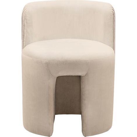 Pouf curvo Curvy in velluto rosa antico con schienale (1/3)