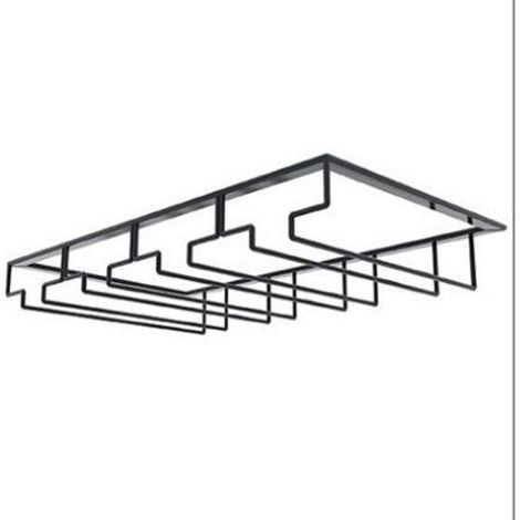Porte-verres à pied noir à 4 fentes en fil de fer, conception assemblée, résistant à la corrosion, facile à nettoyer, support de rangement pour verres de bar (1/5)