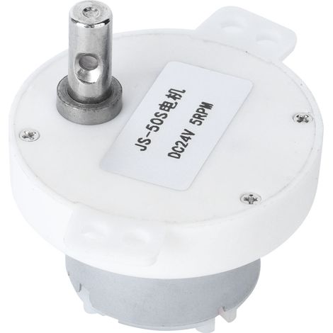 Moteur DC 24V 5RPM JS-50T, micro réducteur de vitesse pour plateau tournant, accessoire machine-outil, moteur électrique basse vitesse avec engrenage, composant bricolage. (1/5)