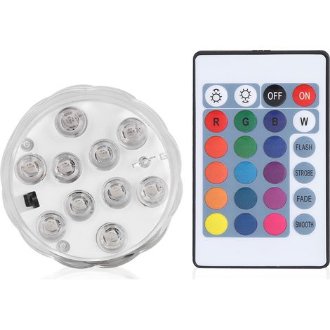 Télécommande lumineuse LED submersible étanche changeant de couleur pour aquarium décor poissons (1/5)