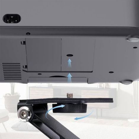 Support Vidéoprojecteur - Montage Plafond ou Murale - Interface Vis 1/4 Pouces - Compatible Projecteurs - Noir - Unité