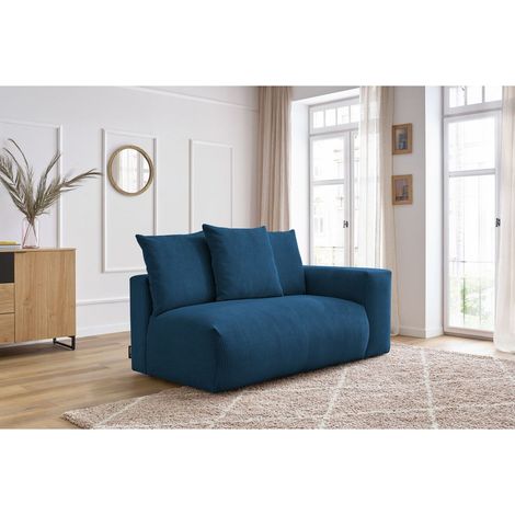 BOBOCHIC - Chauffeuse 2 places avec accoudoir pour canapé modulable VOLTAIRE Angle droit Bleu foncé (1/5)
