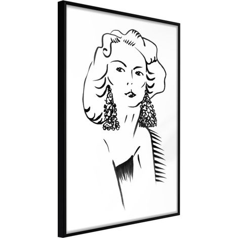 Affiche Murale Encadrée "Hypnotic Earrings" 40 x 60 cm Noir