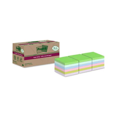 Post-It 7100284782 pouch autoadesiva Quadrato Blu, Verde, Rosa, Viola 70 fogli Autoadesivo (1/2)