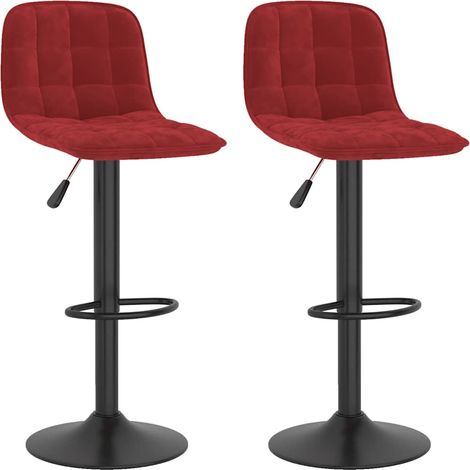 Maison Exclusive - Barhocker 2 Stk. Weinrot Samt (1/5)