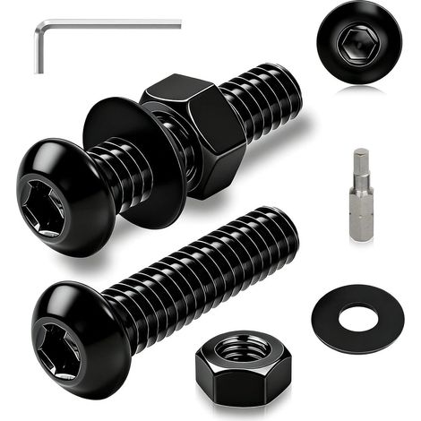 50 Pièces M3x25 mm Vis et Écrous Set, Boulons et Écrous M3x25 mm Vis à Tête Hexagonale Acier Inoxydable 304 Ronde Boulon avec Rondelles pour Meubles Industriels (1/5)