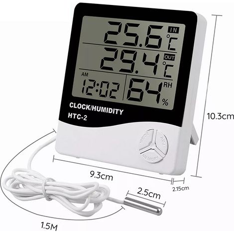 Moniteur de température et d'humidité avec 4 écrans haute résolution, thermomètre numérique sensible, hygromètre (1/5)