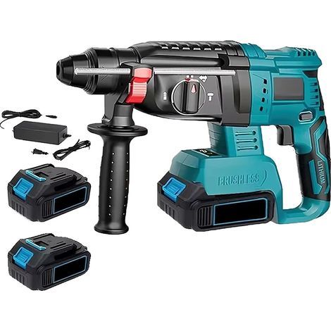 Marteau Rotatif Électrique, Rechargeable, Taux d'Impact Élevé, Avec 2XBattery (1/2)