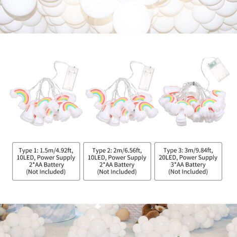 QORVA-Guirlande lumineuse arc-en-ciel de 5 pieds à 10LED, fée décorative de noël, suspendue en Mode lumière toujours allumée, pour les Festivals, les fêtes de carnaval de Pâques (1/5)