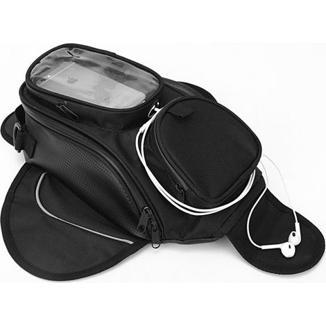 Sac de réservoir de Moto, 1 pièce Sac de Selle de Carburant Tissu Oxford épaissi Noir Universel avec Aimant Puissant étanche pour la Plupart des Motos (1/4)