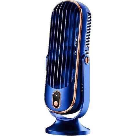 Tischventilator, tragbarer Ventilator ohne Rotorblätter, kleiner blauer persönlicher Kühlventilator (1/5)