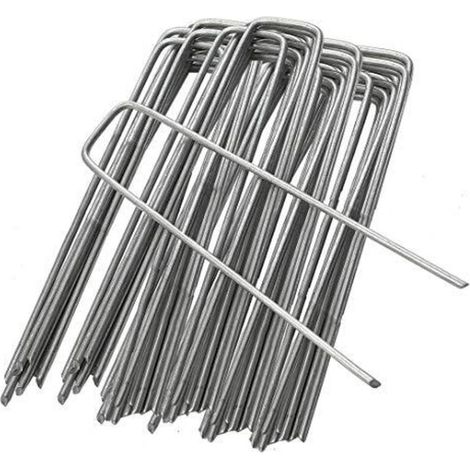 Set di 20 paletti da giardino a forma di U per fissare prati, campi, erbacce, aree verdi, ecc. 15 cm (1/5)