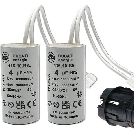 Condensateur à connecteur pour volet roulant Bubendorff - Spécial moteur de volets - Réparation - Pièce d'origine - 4 uF - Lot de 2
