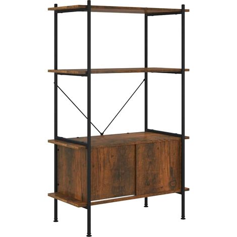 Maison Exclusive - Regal mit 4 Böden und Schrank 80x40x130 cm Sta (1/5)