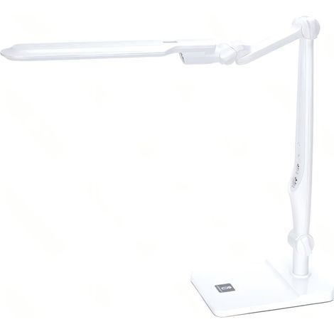 Lampe de table LED réglable, blanche, 9 W, température de couleur 3000-6500 K, articulée, idéale pour étudier et travailler. (1/3)
