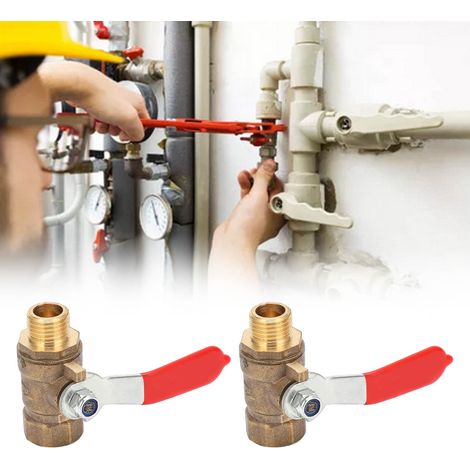 Vanne à bille 1/4" avec filetages interne et externe renforcés, accessoires pour compresseur d'air, vanne de purge pour pompe à air 1/4" externe x 1/4" interne, vanne à bille 2" externe x 2" interne (1/5)