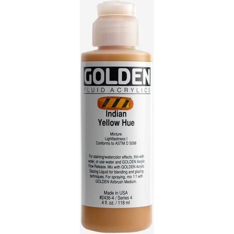 Peinture Acrylique - GOLDEN - Indian Yellow Hue - 119ml - Professionnel - Mixte