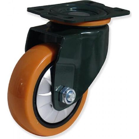 RUEDA GIRATORIA PLACA PU 75mm