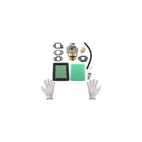 Carburateur avec joint d'étanchéité Kit de filtre à air pour Honda GCV135 GCV160 GC135 GC160 Moteur HRB216 HRR216 HRS216 HRT216 HRZ216 Remplace 16100-Z0L-023 E Paire de gants offerte Bluedeer