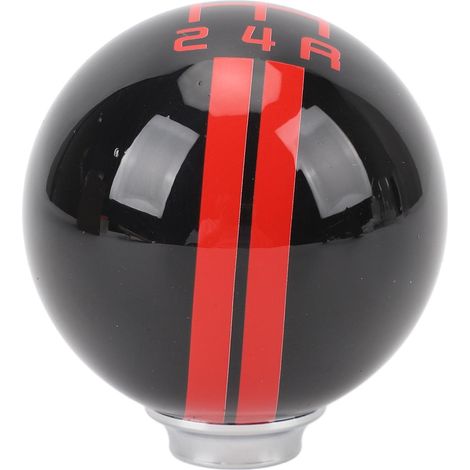 Pomello del cambio manuale a 5 marce con sfera rotonda e 3 adattatori per Mustang 1967-2018 nero rosso (1/5)