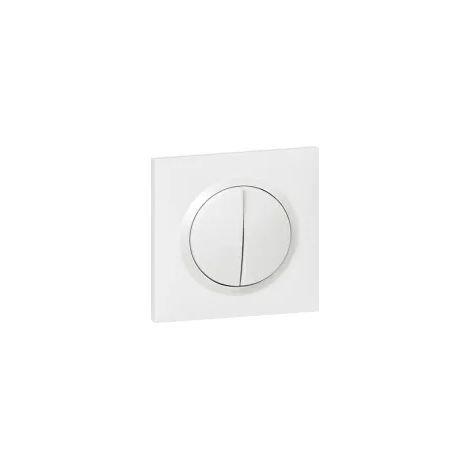 Legrand – Double interrupteur va-et-vient dooxie 10AX 250V – Plaque finition blanche – Connexion bornes automatiques 1.5 mm2