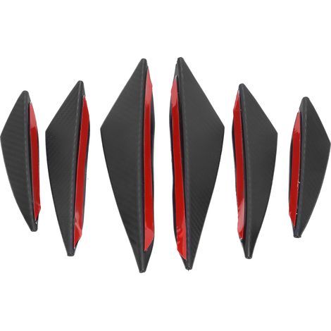 CFTGIW 6pcs Bumper Avant à Lèvres Splitter de Nageoire en Canard Autocollant en Fibre de Carbone Style du Pare-Chocs Avant Le Pare-Chocs Lipfront de. (1/5)