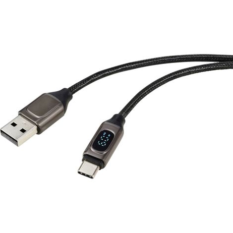 Renkforce Câble USB USB 2.0 USB-A mâle, USB-C® mâle 1.00 m argent (métallisé) RF-6249616 Q516763 (1/4)