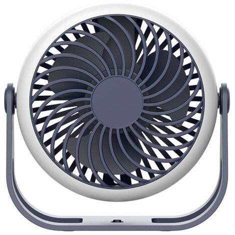 Pair - Mini ventilateur portable USB rotatif à 360 ° avec crochet, batterie 2500 mAh pour bureau, chambre, tente, voyage (bleu) (1/5)