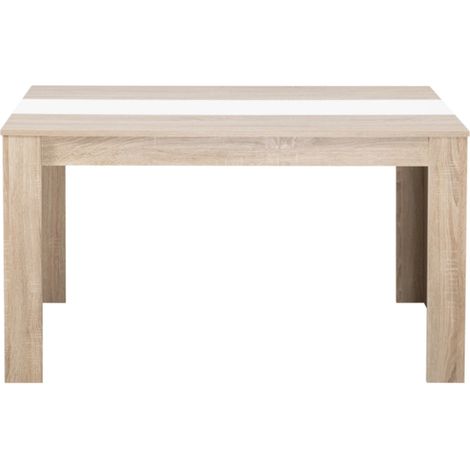 tavolo in quercia con fascia centrale bianca o grigia, 135x80,5x74,5 cm
