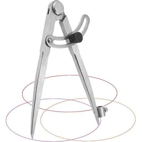 Compas Menuisier 20 cm Compas Menuisier Professionnel en Acier au carbone Compas Grand Diamètre pour Cercles de Dessin, Menuiserie, Travail Du Métal et Travail Du Cuir (1/4)
