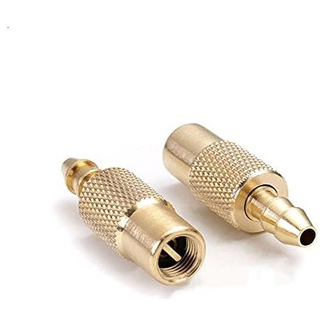 Sollbry Lot de 2 mandrins en laiton pour pneu de voiture - Connecteur de valve de gonflage de pneu de voiture - 6 mm - Accessoire en cuivre (1/4)
