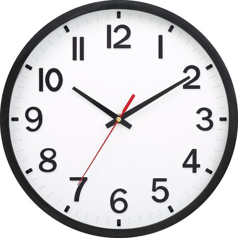 Horloge murale silencieuse de 25 cm - Sans bruit de tic-tac - Horloge moderne à piles pour la maison, le salon, la chambre à coucher, la cuisine, le bureau - Décoration murale (noir et blanc (1/5)