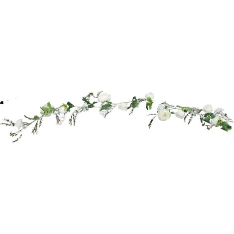 Guirlande de Fleurs Artificielles, Style Naturel, Convient pour Intérieur/Extérieur, BLANC (1/2)