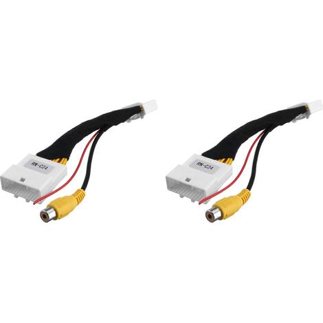 2x Cable adaptador RCA de entrada de vídeo de 24 pines para cámara de visión trasera compatible con Renault Stepway Vivaro Dacia Sandero Clio 4 (1/5)
