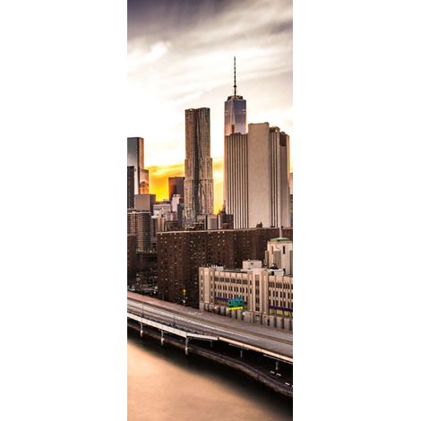 Panneau mural douche en alu-composite VIPANEL - Paysage Urbain Décor Skyline Brooklyn - Finition Brillant - 100x255cm (1/5)