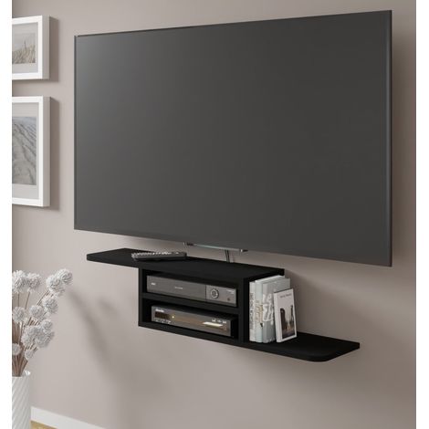 Mobile porta TV sospeso minimal DEDAL cm 90x22x20h Nero Opaco