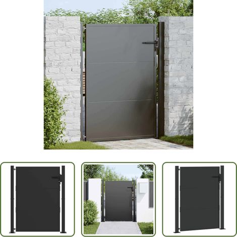 vidaXL Stahlzaun - Gartentor Schwarz 110 x 130 cm Pulverbeschichteter Stahl (1/5)