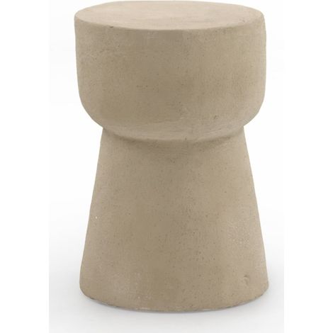 Beistelltisch aus sandfarbenem Zementpolyresin (1/4)