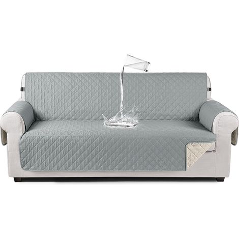 Housse de canapé 3 Places, imperméable, avec Bande élastique, Protection de canapé rembourrée et antidérapante, pour Le Salon, pour Animaux de Compagnie, Enfants Qui Jouent (Vert Clair) (1/5)