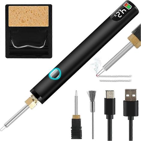 Kit de brûleur de fil rechargeable pour la fabrication de bijoux, outil de brûlage de fil numérique, travail du cuir, couture, tissage et enfilage A (1/5)