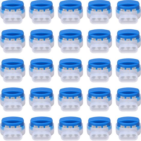 25 Stück wasserdichte elektrische IDC-Verteilerstecker, 3-Loch-Verteilerstecker, robuste IDC-Anschlussklemmen